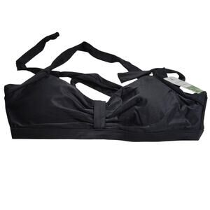 Women’s Swim Bra Top – Ruched Center Strap, 1" Straps – Black – Medium – NWT